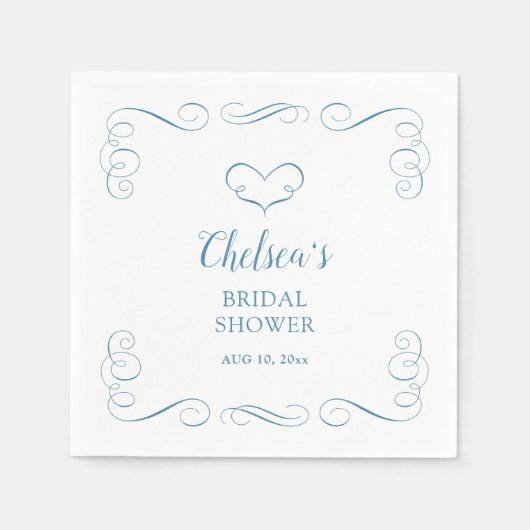 Something Blue Before I Do Elegant Bridal Shower  Serviette (Vorderseite)