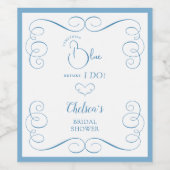 Something Blue Before I Do Elegant Bridal Shower Weinetikett (Einzelnes Label)