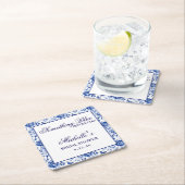 Something Blue Before I Do Floral Bridal Shower Rechteckiger Pappuntersetzer (Vor Ort)