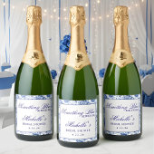 Something Blue Before I Do Floral Bridal Shower  Schaumweinetikett