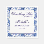 Something Blue Before I Do Floral Bridal Shower Serviette (Vorderseite)