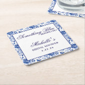 Something Blue Before I Do Floral Junggesellinnena Rechteckiger Pappuntersetzer (angewinkelt)