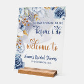 Something Blue Before I Do Floral Welcome Acrylschild (Winkel)