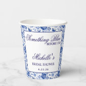 Something Blue Before I Do Florale Brautdusche Pappbecher (Rückseite)