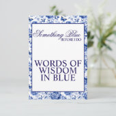 Something Blue Before I Do Florale Brautparty  Begleitkarte (Stehend Vorderseite)