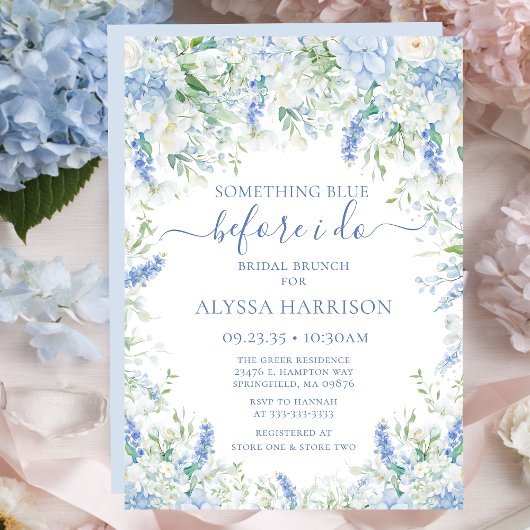 Something Blue Before I Do Florale Brautparty Einladung