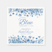 Something Blue Before I Do Florale Brautparty Serviette (Vorderseite)