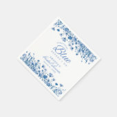 Something Blue Before I Do Florale Brautparty Serviette (Ecke)