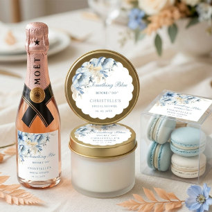 Something blue before i do florale Hochzeitsdusche Runder Aufkleber