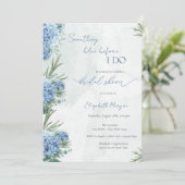 Something Blue Before I Do Hydrangea Einladung (Stehend Vorderseite)