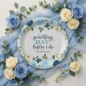 Something Blue Before I Do Navy Floral Brautparty Pappteller