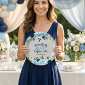 Something Blue Before I Do Navy Floral Brautparty Pappteller
