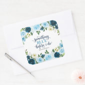 Something Blue Before I Do Navy Floral Bridal Show Quadratischer Aufkleber (Umschlag)