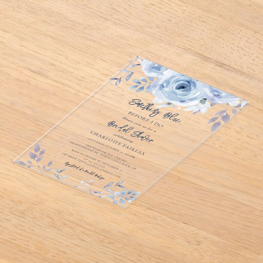 Something Blue Before I Do Script Bridal Shower Acryleinladungen (Ablage )