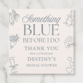 Something Blue Before I Do Thank You Bridal Shower Geschenkanhänger (Vorderseite)