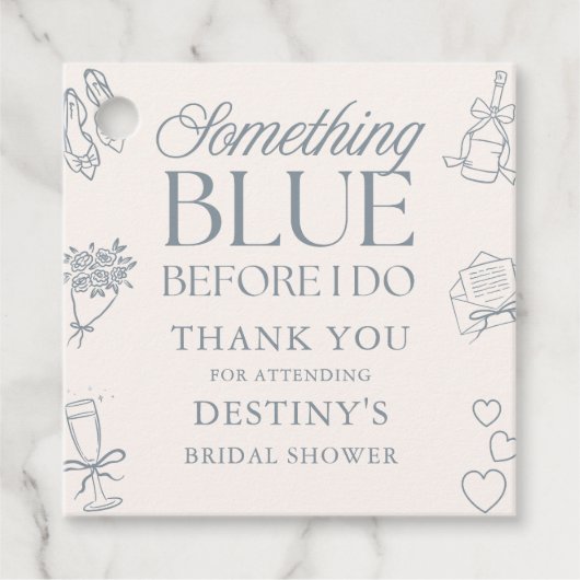 Something Blue Before I Do Thank You Bridal Shower Geschenkanhänger (Vorderseite)