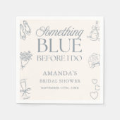Something Blue Before I Do Whimsical Bridal Shower Serviette (Vorderseite)