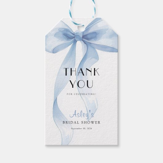 Something Blue bevor ich heirate Junggesellinnenab Geschenkanhänger (Vorderseite)