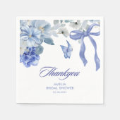 Something blue blue and white floral bridal shower serviette (Vorderseite)