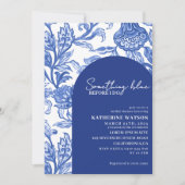 Something blue blue chinoiserie bridal shower einladung (Vorderseite)