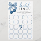 Something Blue Bow Bridal Shower Bingo Game (Vorderseite)