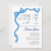 Something Blue Bow Bridal Shower Invitation Einladung (Vorderseite)