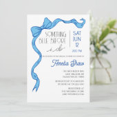 Something Blue Bow Bridal Shower Invitation Einladung (Stehend Vorderseite)