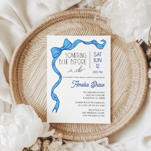 Something Blue Bow Bridal Shower Invitation Einladung