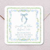 Something Blue Bow Bridal Shower Quadratischer Aufkleber