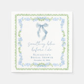 Something Blue Bow Bridal Shower Serviette (Vorderseite)