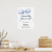 Something blue bow Bridal Shower welcome Poster (Küche)
