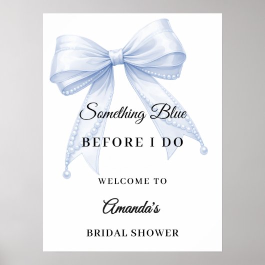 Something blue bow Bridal Shower welcome Poster (Vorne)