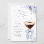 Something Blue Bow Coffee Bridal Shower Einladung (Vorderseite)