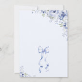 Something Blue Bow Floral Bridal Shower Invitation Einladung (Rückseite)