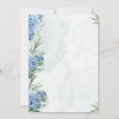  Something Blue Bow Glass Pearls Hydrangea Einladung (Rückseite)