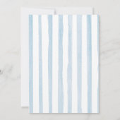 Something Blue Bow Stripe Bridal Shower Invitation Einladung (Rückseite)