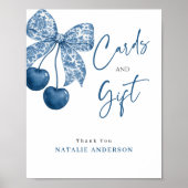Something Blue Bridal Shower Cards & Gift Sign Poster (Vorne)