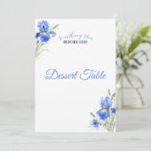 Something Blue Bridal Shower Dessert Table Sign Einladung (Stehend Vorderseite)
