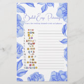 Something blue Bridal shower emoji pictionary (Vorderseite)