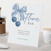 Something Blue Bridal Shower  Flower Bar Sign Sockelschild (In Situ)