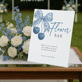 Something Blue Bridal Shower Flower Bar Sign Sockelschild