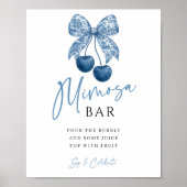 Something Blue Bridal Shower Mimosa Bar Sign Poster (Vorne)