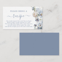 Something Blue Bridal Shower Recipe Card Request Begleitkarte