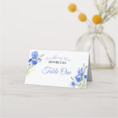 Something Blue Bridal Shower Table Number Platzkarte (Rückseite)