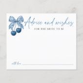 Something Blue Bridal Shower Theme Advice Card (Vorderseite)