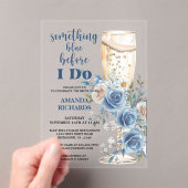 Something Blue Champagne Floral Bridal Shower Acryleinladungen (Insitu (Handheld))