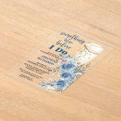 Something Blue Champagne Floral Bridal Shower Acryleinladungen (Ablage )