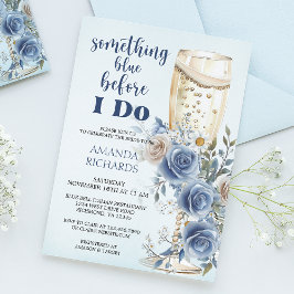 Something Blue Champagne Floral Bridal Shower Einladung