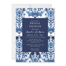 Something blue chinoiserie pattern Bridal shower