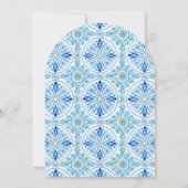 Something Blue Coastal Mediterranean Bridal Shower Einladung (Rückseite)